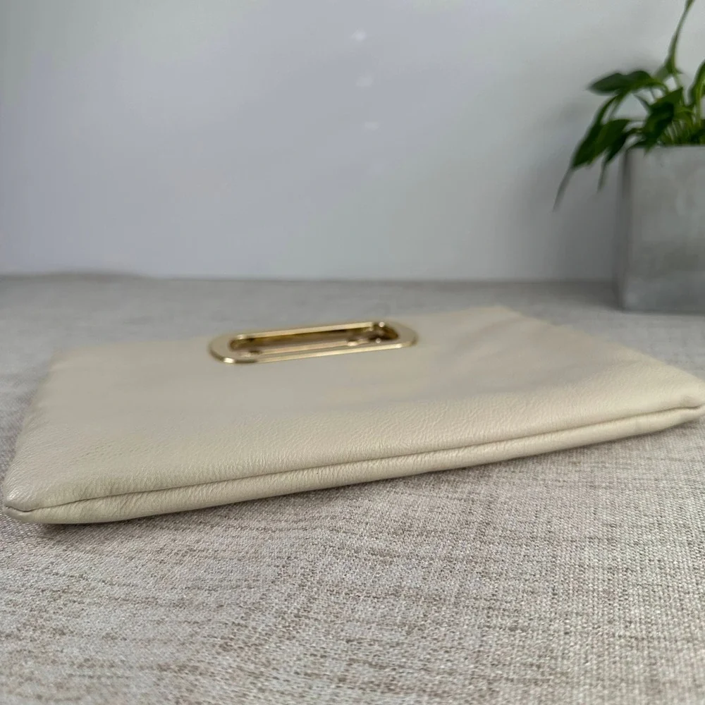 Vintage Gunne Sax Ivory Gold Handle Clutch Purse 90s Y2K Evening Bag